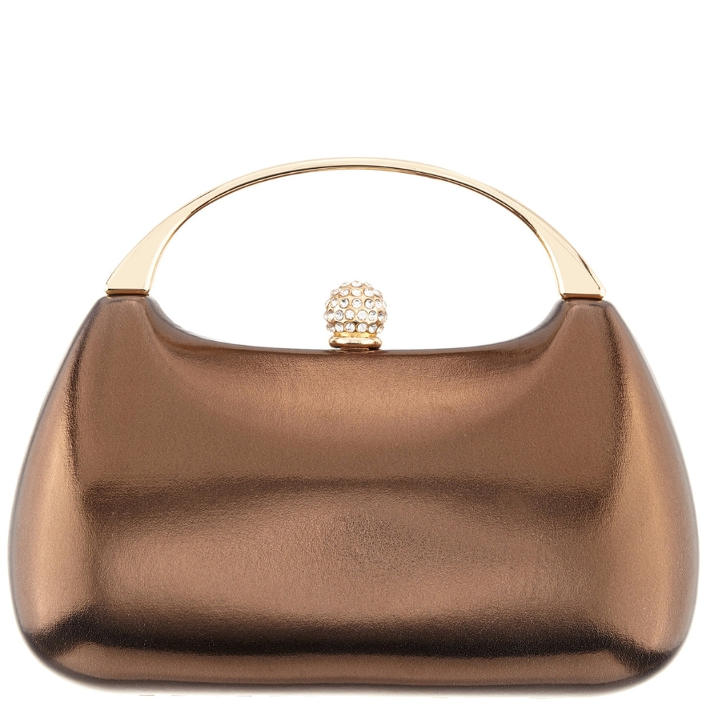 Elegant Brown Handbag with Gold Accents